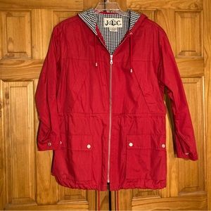 NWOT Vintage JLC Lightweight Hooded Raincoat Jacket Size M